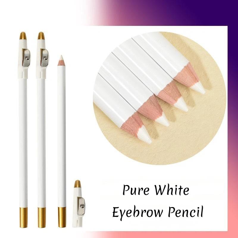 Stationery Supply - 1/4本入り エッジヘアライントレースペン ホワイト バーバービアードペンシル シャープナー付き 散髪用