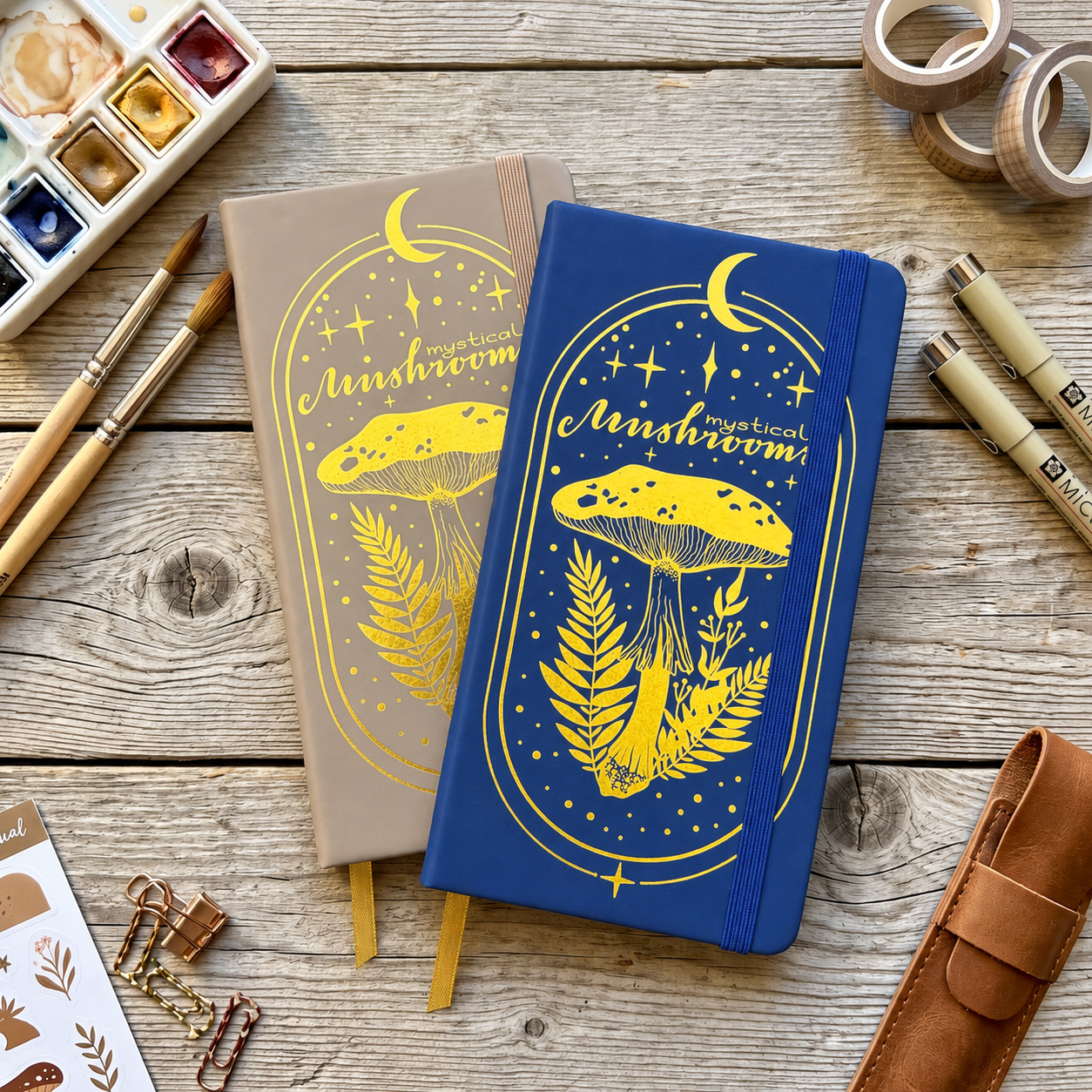 Journal Leather Hardcover - B6ポケットドットグリッドノートブック 180GSM 厚手の竹紙 80ページ PUレザーハードカバー フラットに開く