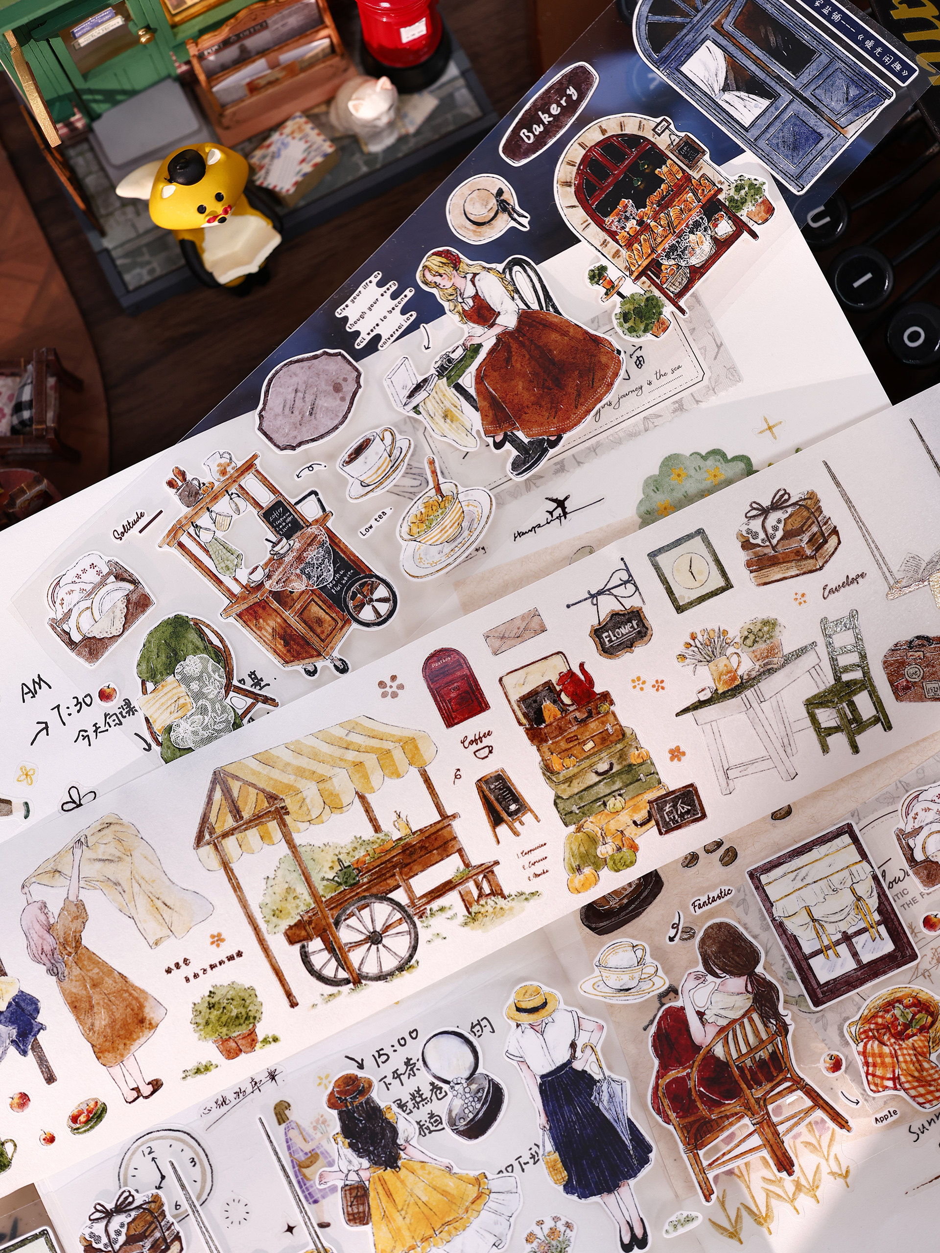 Washi Tape Set - XiaoBaiJia スタジオヴィンテージ暖かいリラックスタイム和紙テーププランナー DIY カード作成スクラップブッキングプラン装飾ステッカー