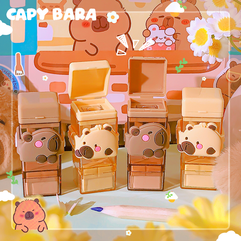 Stationery Office And School Supply Stores - かわいい文具店学校便利な教師アクセサリー学用品かわいいカピバラ鉛筆削り消しゴム事務用品