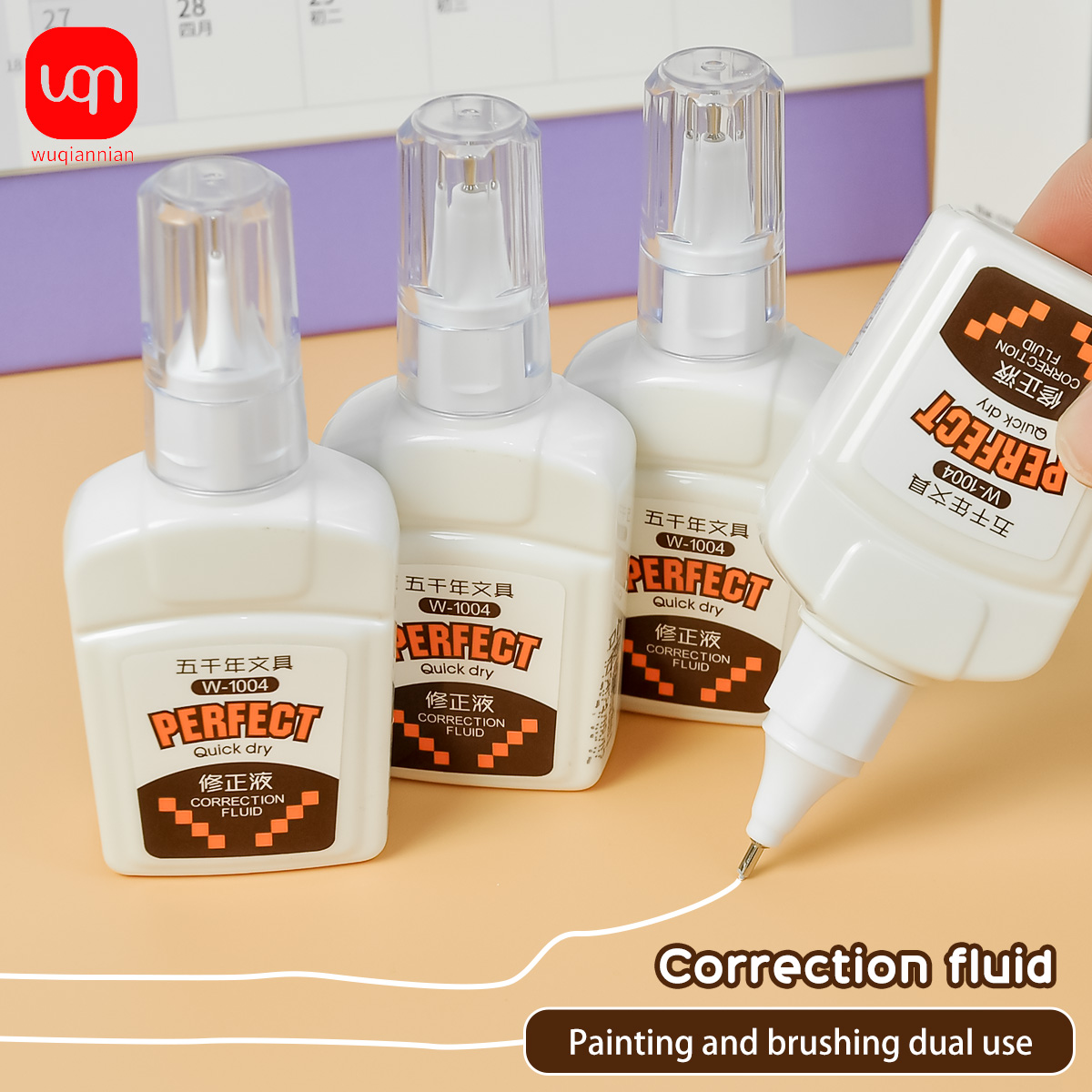 Correction Fluid White - WQN-3/6/12PCS18ml修正液携帯用学生向け速乾性防汚性白色インク学校およびオフィス用