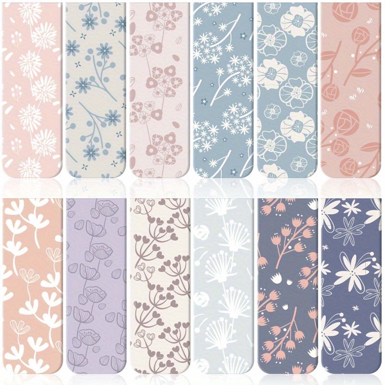Bookmark Magnetic Clip - 12 個の花磁気ブックマークフラワープランナー磁気ブックマーク各種ブックマグネットページマーカークリップ
