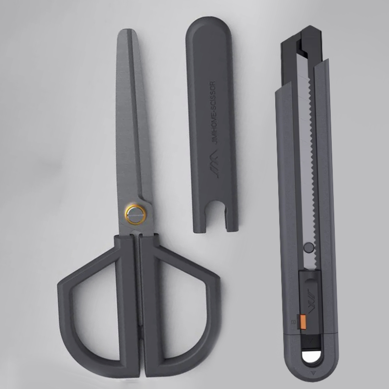 Scissors Stainless Craft - JIMIHOME はさみとユーティリティナイフセット 調整可能な保護鞘付き クラフト 職人用 文房具