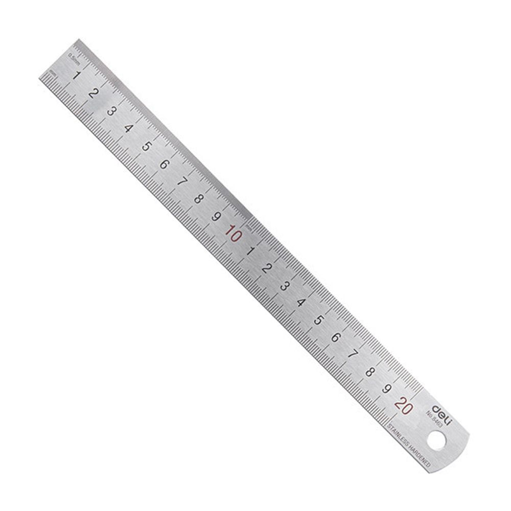 Stationery Office And School Supply Stores - デリ20cmステンレス鋼金属ストレート定規mmインチ測定スケールルールアーティストアートステーショナリーストアオフィス学用品