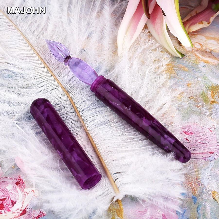 Office Stationery Supply Business - MAJOHN N10 樹脂手作りガラスつけペンインクペン先筆記万年筆ビジネススクール事務用品文具