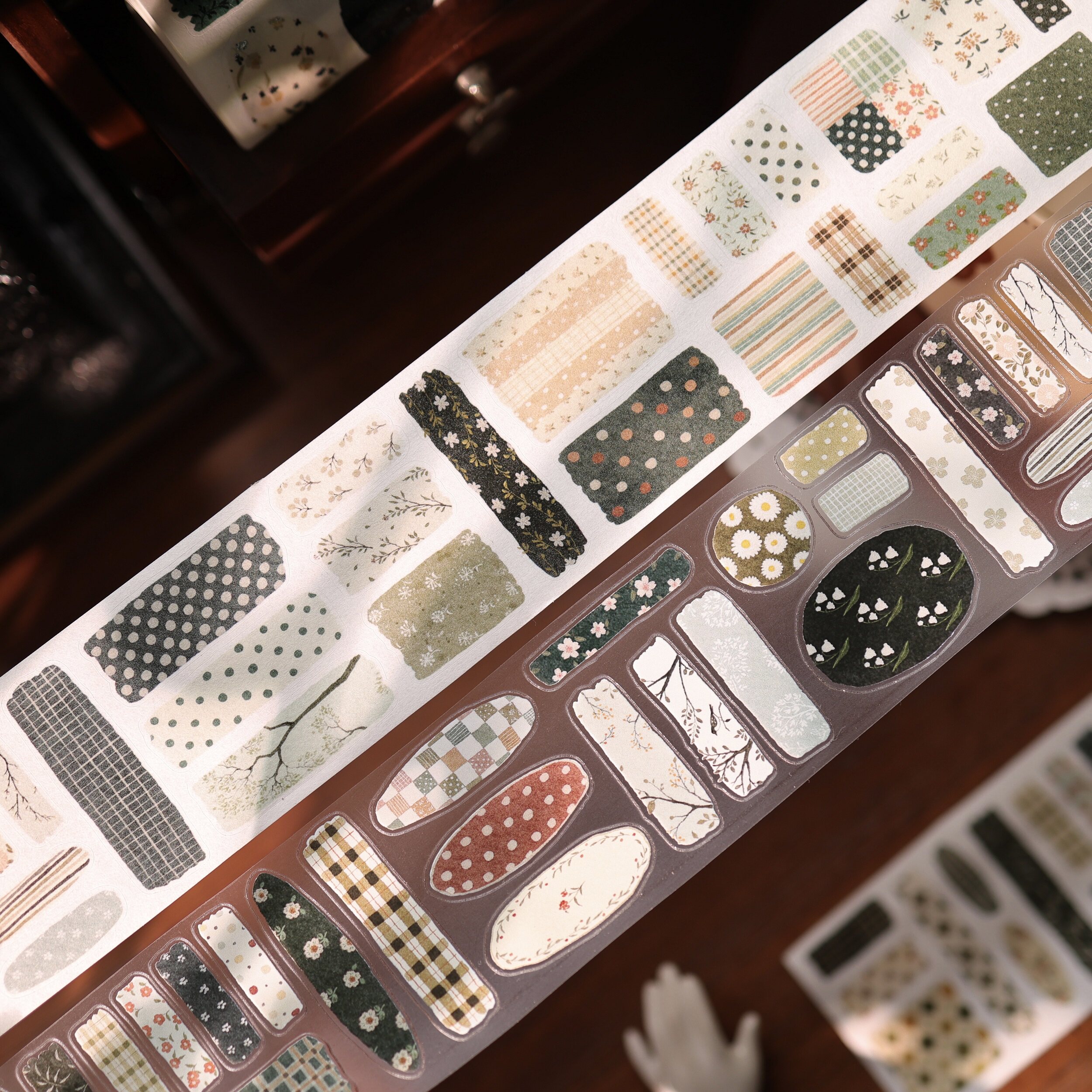 Washi Tape Set - YiEr Studio ヴィンテージ花柄パッチワーク和紙テーププランナー DIY カード作成スクラップブッキングプラン装飾ステッカー