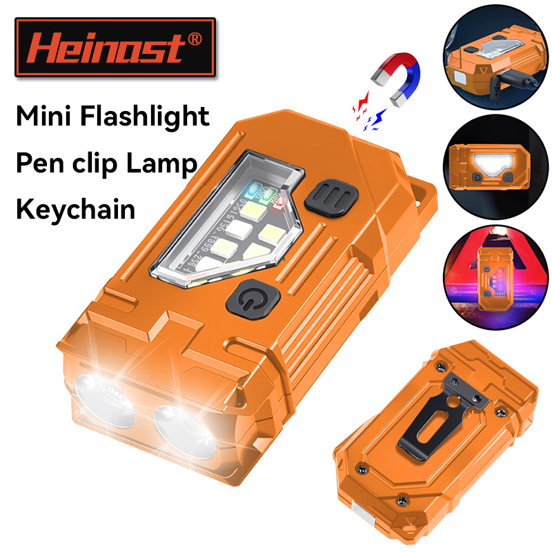 Stationery Supply - ミニキーホルダー EDC 懐中電灯充電式磁気トーチ超高輝度ポケット LED トーチペンクリップヘッドランプ屋外釣りランプ