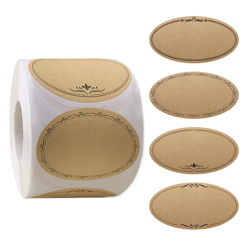 Sticker Label Roll - 250枚/ロール 2.5*1.4インチ クラフト紙 家庭用 キッチン 食品日付マーキングロール