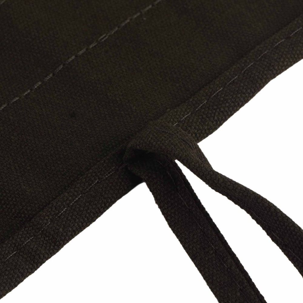 Pen Pouch Roll - 22スロットペイントブラシホルダー、個別ポーチ付きキャンバスロールアップペンバッグ、ブラック/ダークグリーン、40×35cm、キャンバスペンシルケース、旅行用