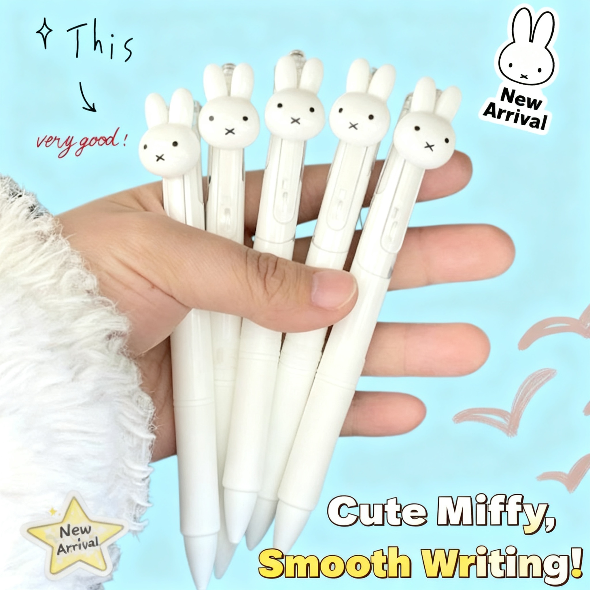 Stationery Supplier - かわいいミッフィー格納式ゲルボールペン速乾性スムーズな書き味美的な大容量学習用高品質