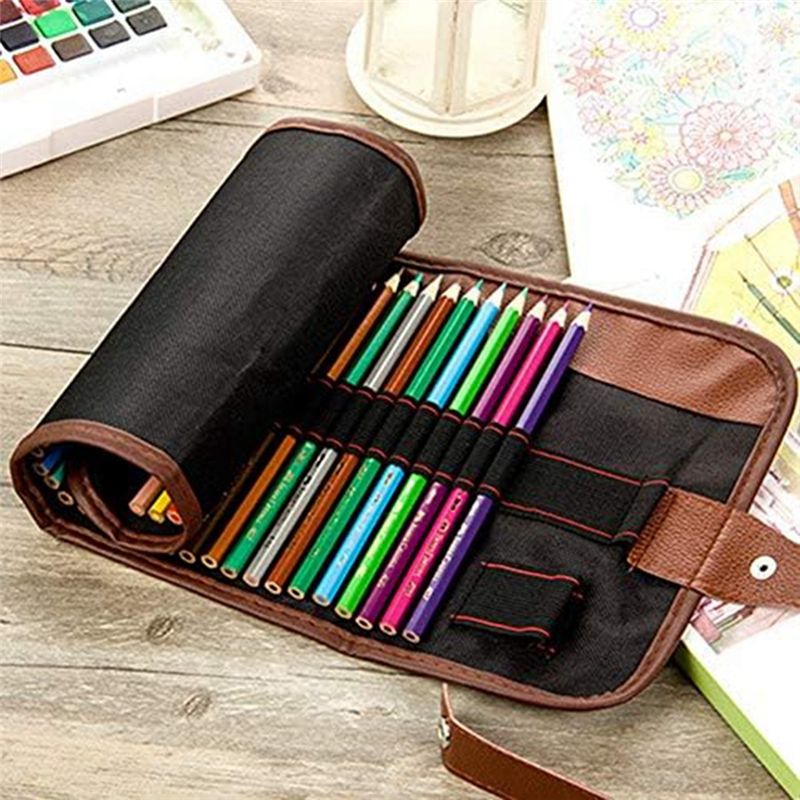 Pen Pouch Roll - BHBL 24スロット ペンロールアップケース ペンカーテン ペンバッグ メイクアップラップホルダー