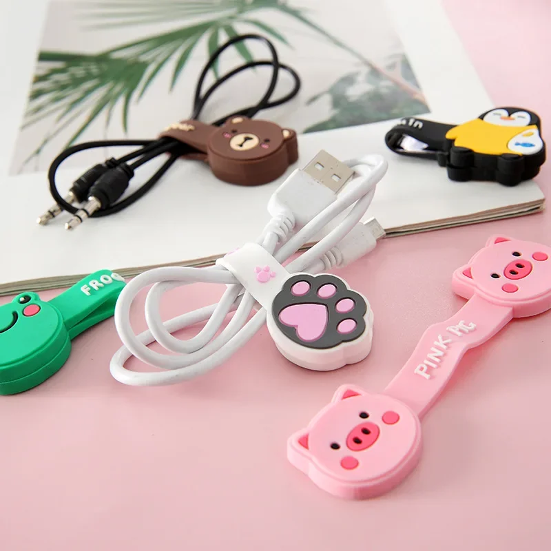 Bookmark Magnetic Clip - 磁気動物ケーブルオーガナイザーイヤフォンコードホルダー充電器クリップデスクケーブル管理ブックマークコードキーパーワイヤーラップ