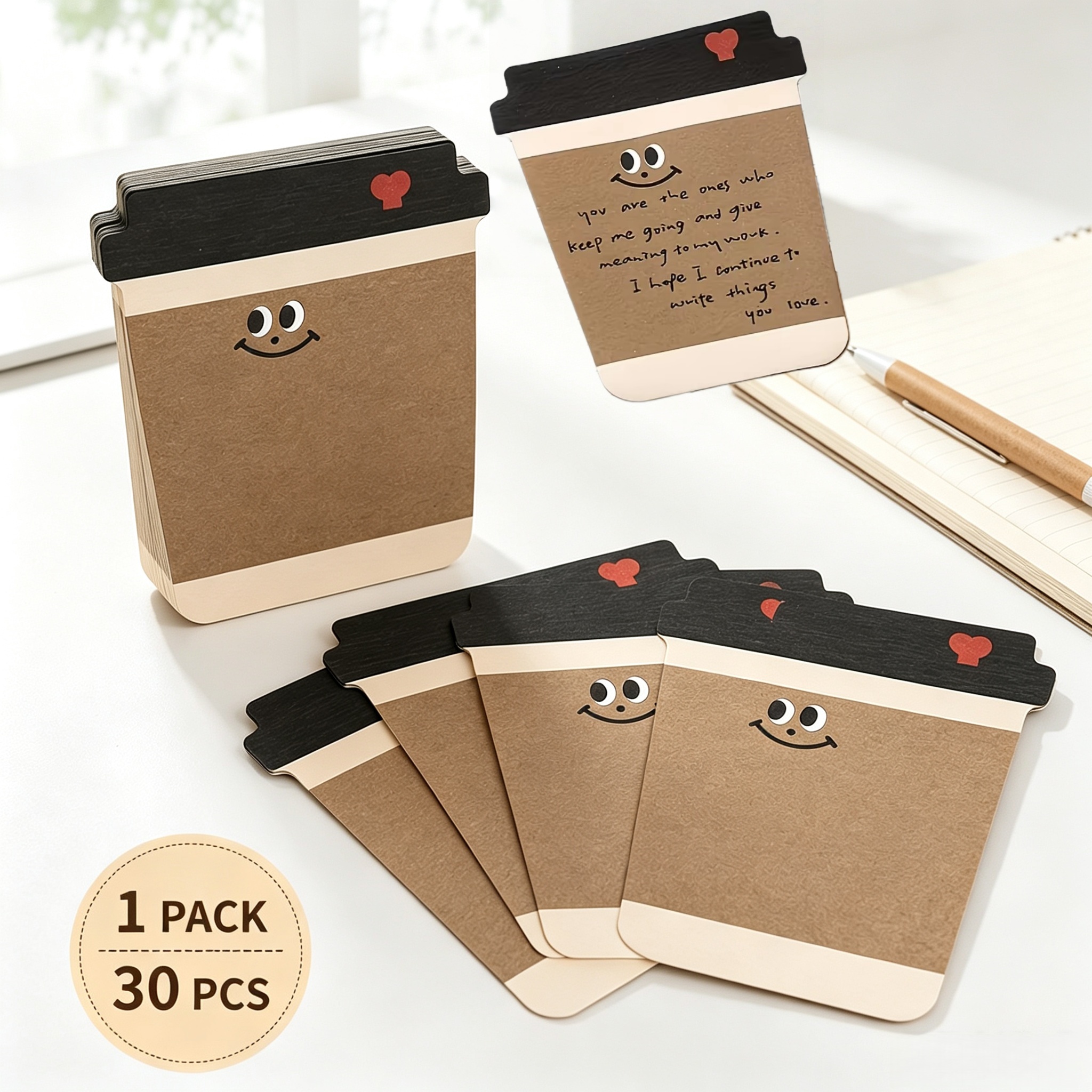 Graph Paper Pad - 面白いコーヒーパターン付箋パッドコーヒーカップデザイン自己粘着メモノートファッションライティングノートパッド学習オフィス用