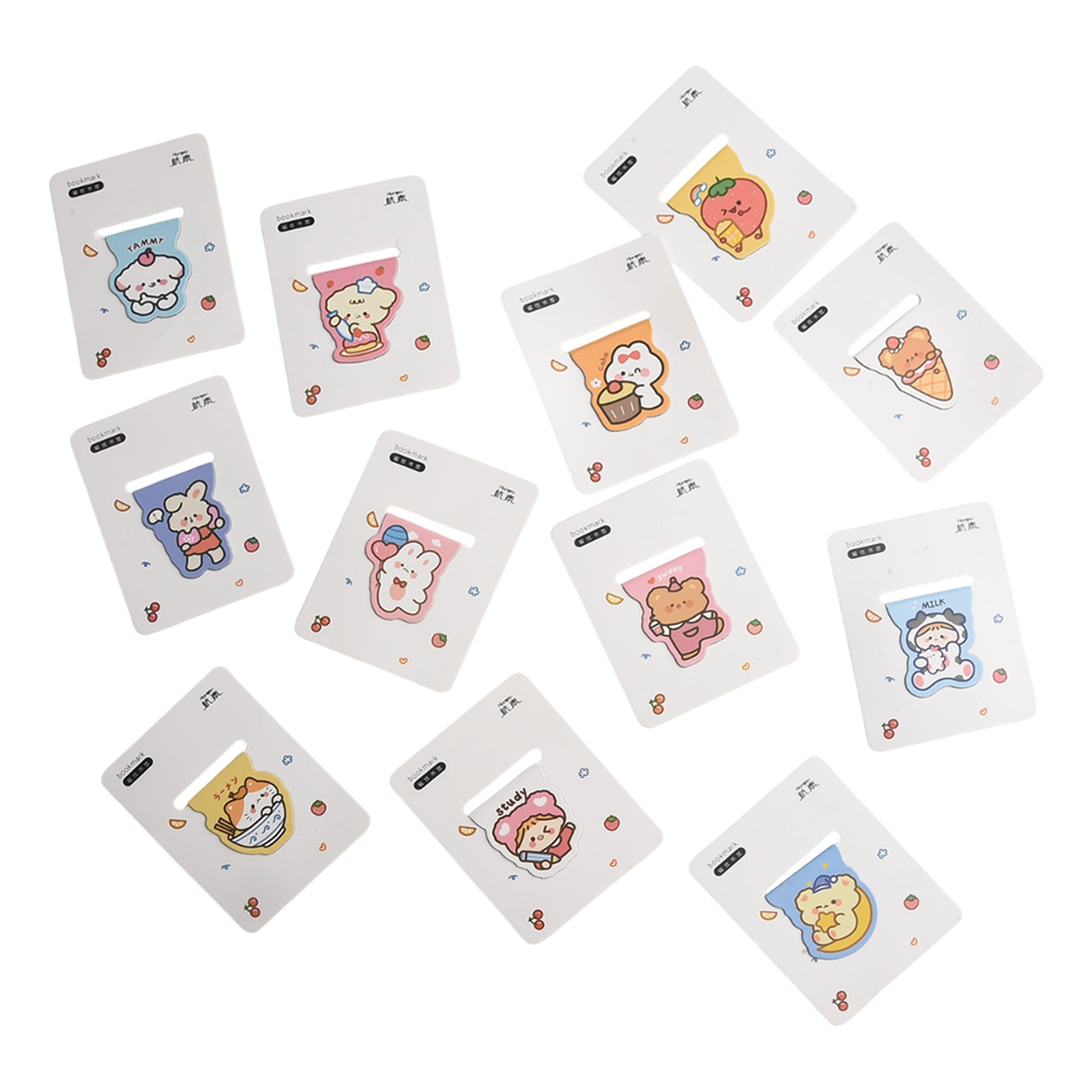 Paperclip Magnetic Set - 読書用オフィス学校ファイルオーガナイザークリップページクリップ 12 ピース/セット漫画磁気紙防水オフィスアクセサリー