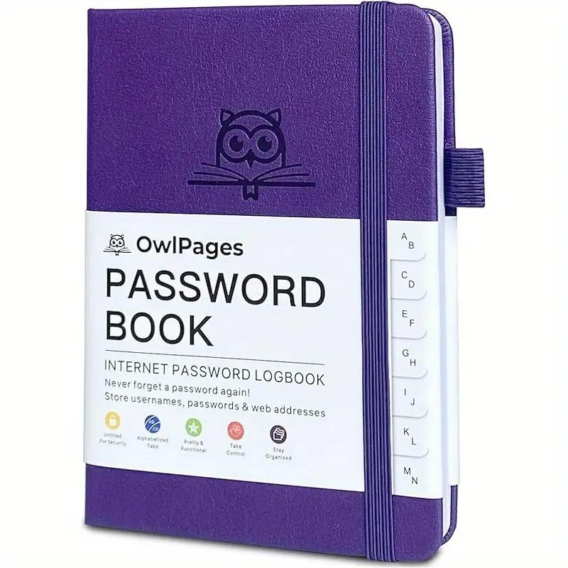 Journal Leather Hardcover - アルファベットタブ付きパスワードブック。 ハードカバーのパスワードキーパーノート、パスワードログブックジャーナル、アドレスオーガナイザーポケットサイズ