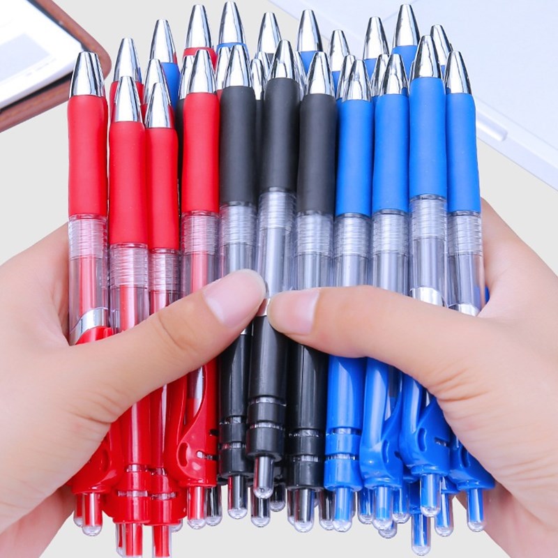 Stationery Office And School Supply Stores - 自動ジェルペン0.5mm黒赤青インク学生試験筆記スムーズ文房具店人気商品学校事務用品