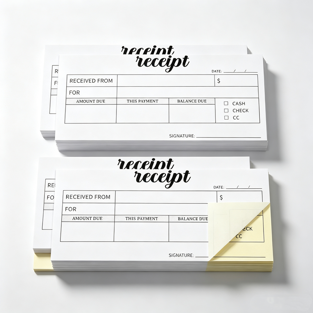 Carbon Copy Book - 小規模ブティック事業向け2枚複写式カーボンレス現金領収書、売上伝票・請求書パッド