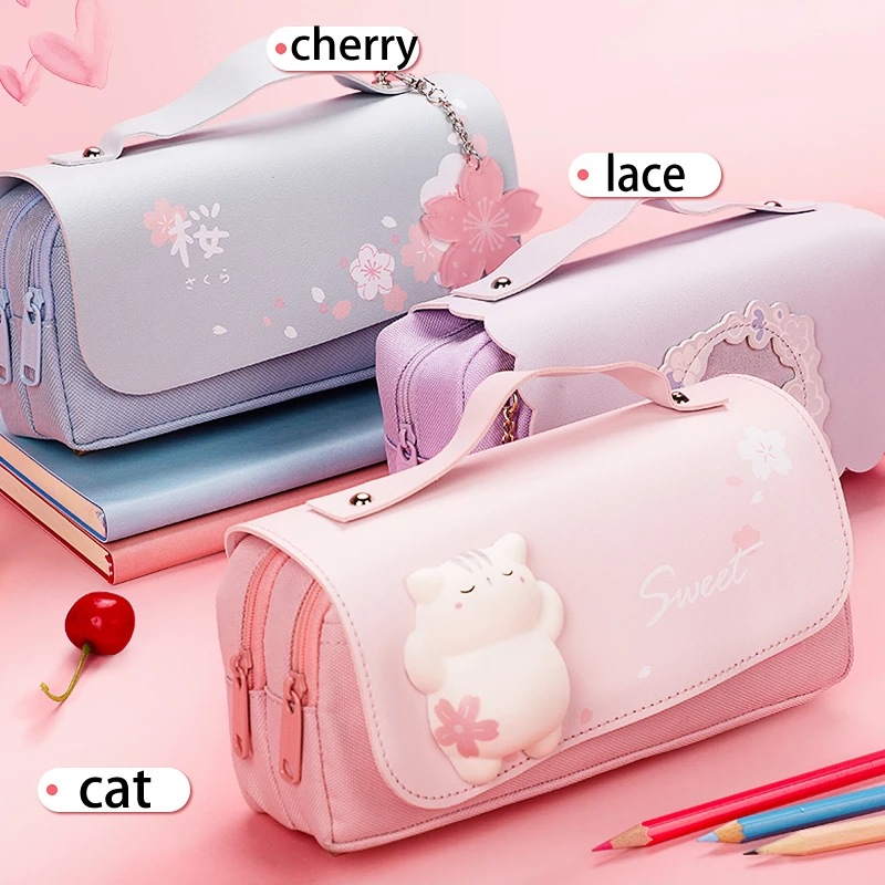 Stationery Office And School Supply Stores - 女の子のための韓国の文房具バッグ、学用品、カワイイステーショナリー、ペンシルケース、かわいいペンポスター、供給店の美的用品