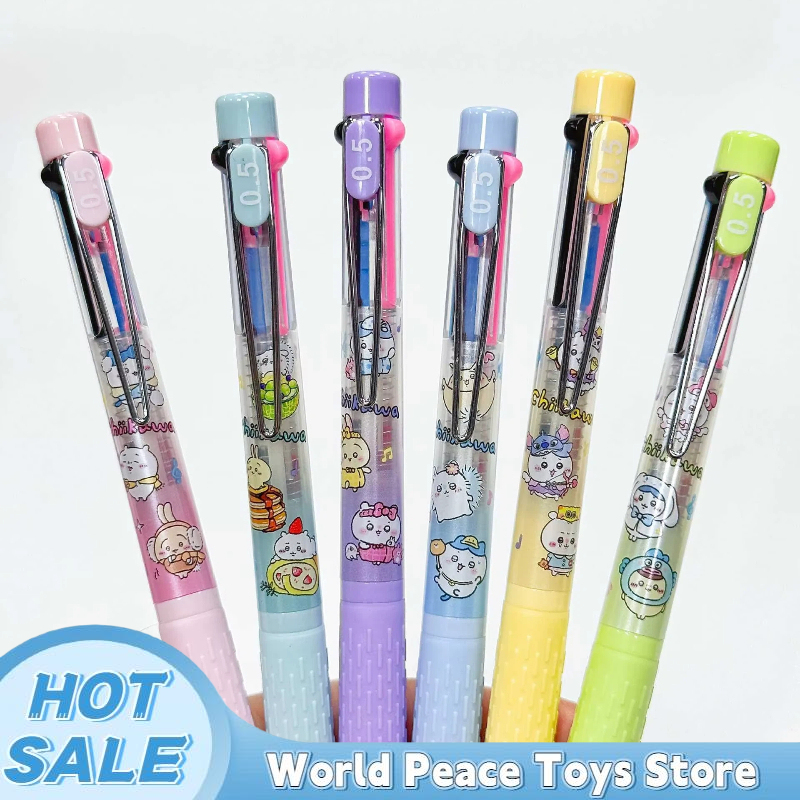 Stationery Supplier - 6-36 個 Chiikawa ペン 3 色ボールペン黒赤青色マーキング多機能学生用品文具卸売