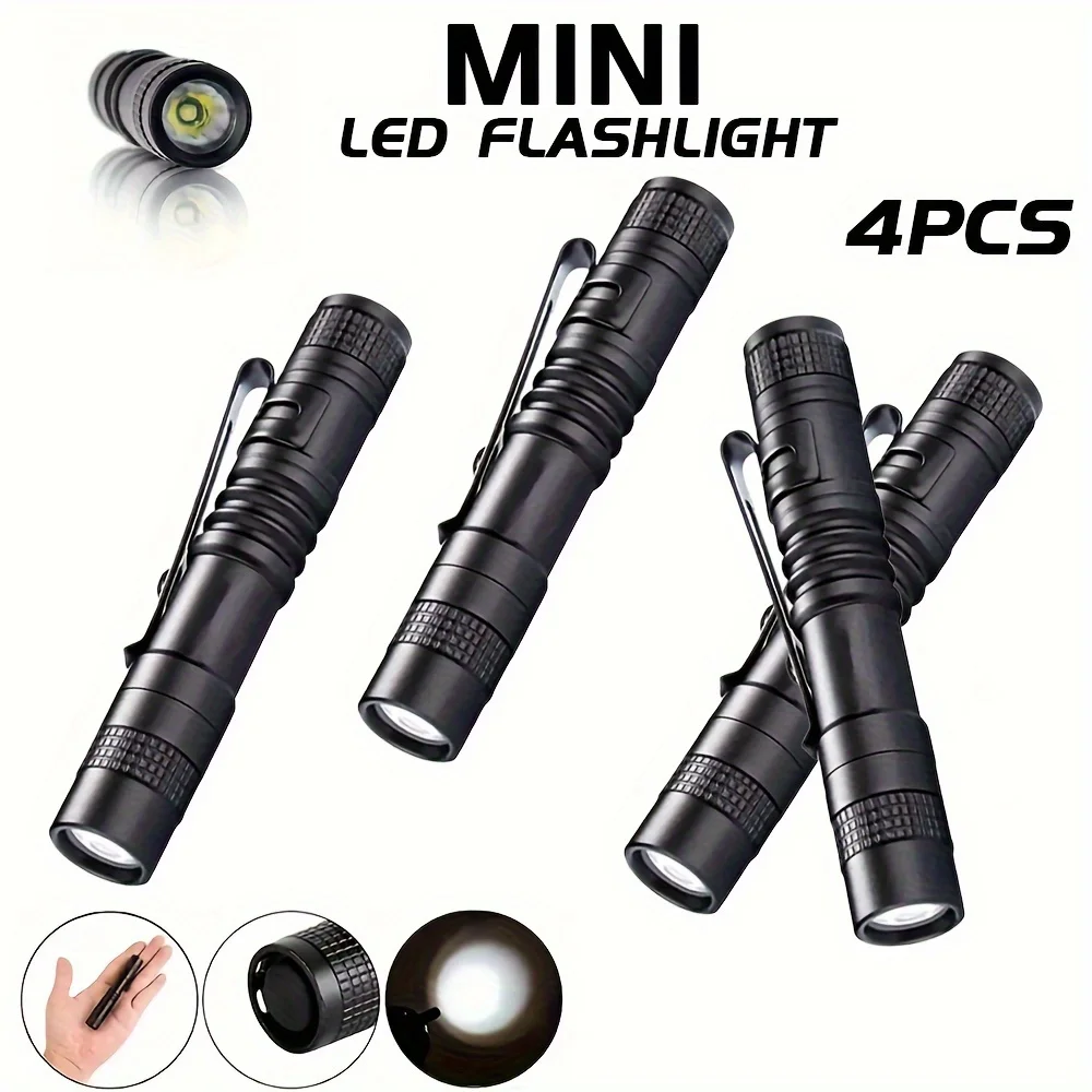 Stationery Supply - 1-4 個ミニポータブル LED ペンライトポケット超高輝度高ルーメンハンドヘルド懐中電灯トーチ屋外キャンプ緊急用