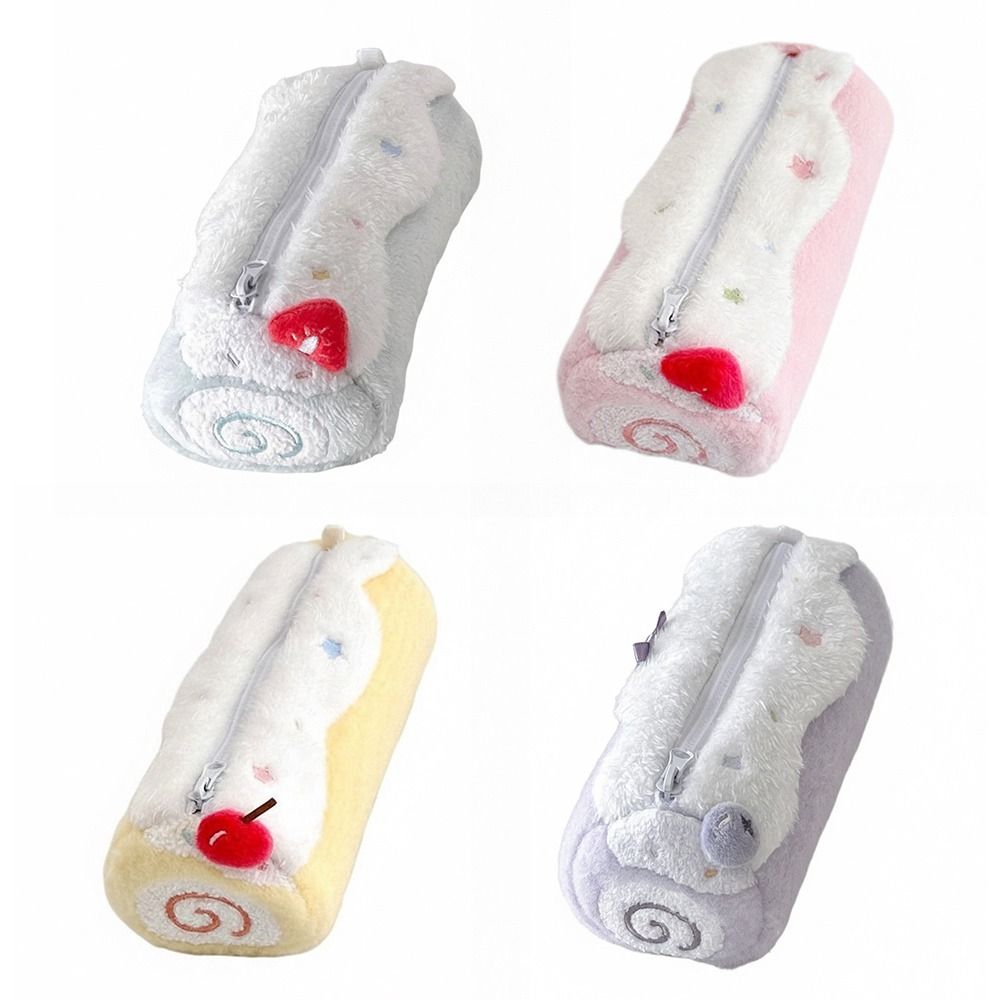 Pen Pouch Roll - INS ペンバッグ スイスロール 大容量ペンシルケース ブルーベリー/ストロベリー/チェリー 文房具ポーチ