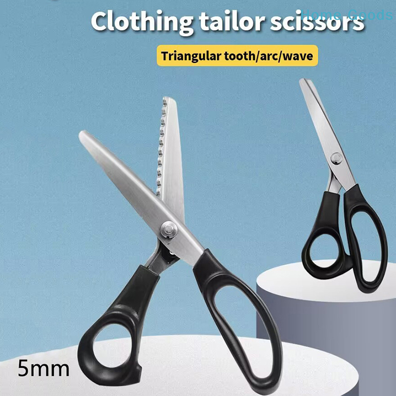 Scissors Stainless Craft - ステンレス製ピンキングシザー 快適グリップハンドル付き プロ仕様 クラフト/洋裁用 ジグザグカットはさみ 裁縫はさみ