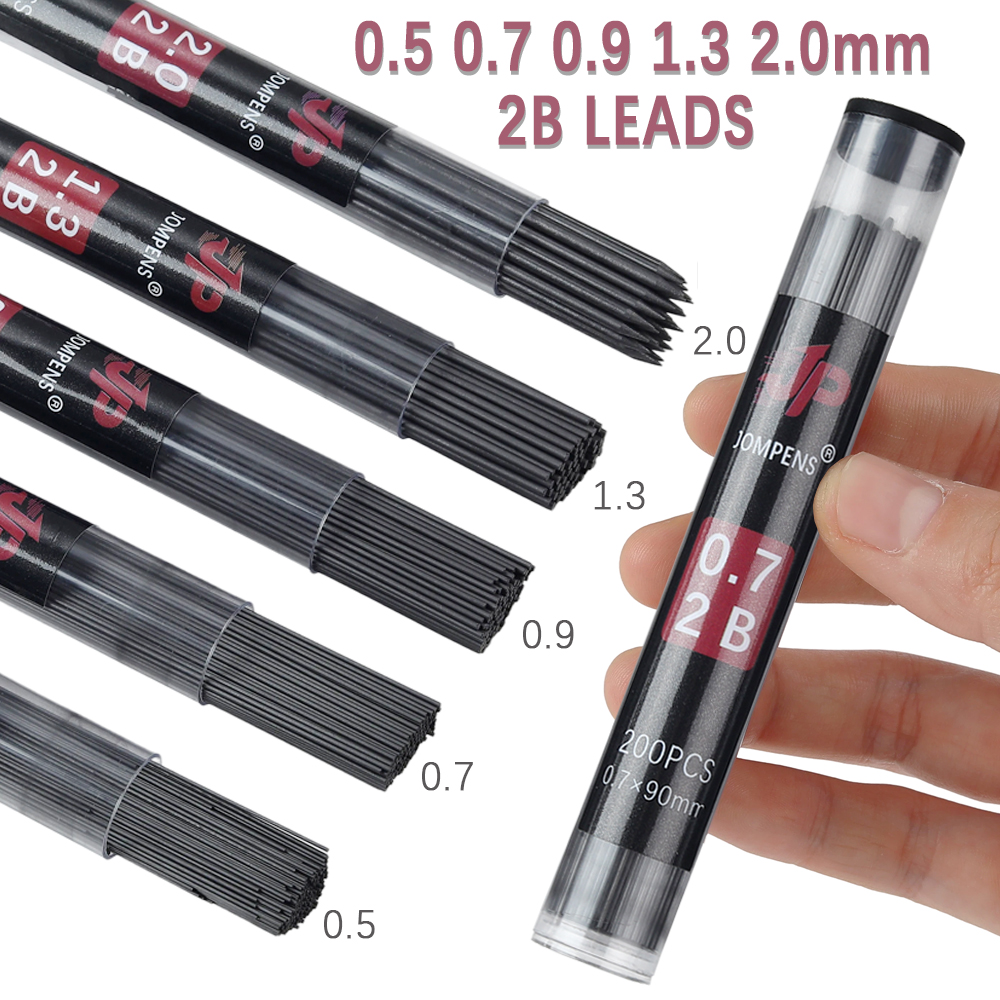 Mechanical Pencil Lead - 1 ボックス大容量丸管包装シャープペンシル芯 2B 0.5 0.7 0.9