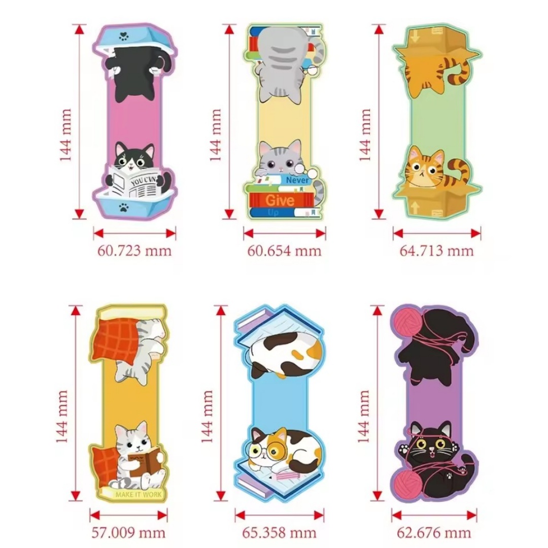 Bookmark Magnetic Clip - 1 セットクリエイティブ猫パターン磁気ブックマーク 3 デザイン Pvc 素材かわいいブックマーカークリップ読書ジャーナリングオフィス用品