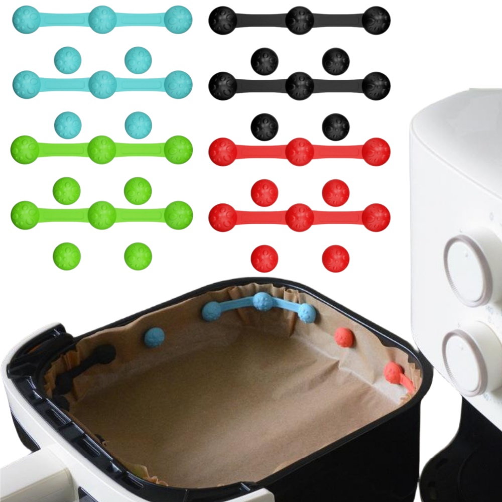 Paperclip Magnetic Set - 1/2セット シリコンエアフライヤー磁気クリップ 耐熱安全固定バックル クッキングシートライナー用 食品安全キッチンアクセサリー