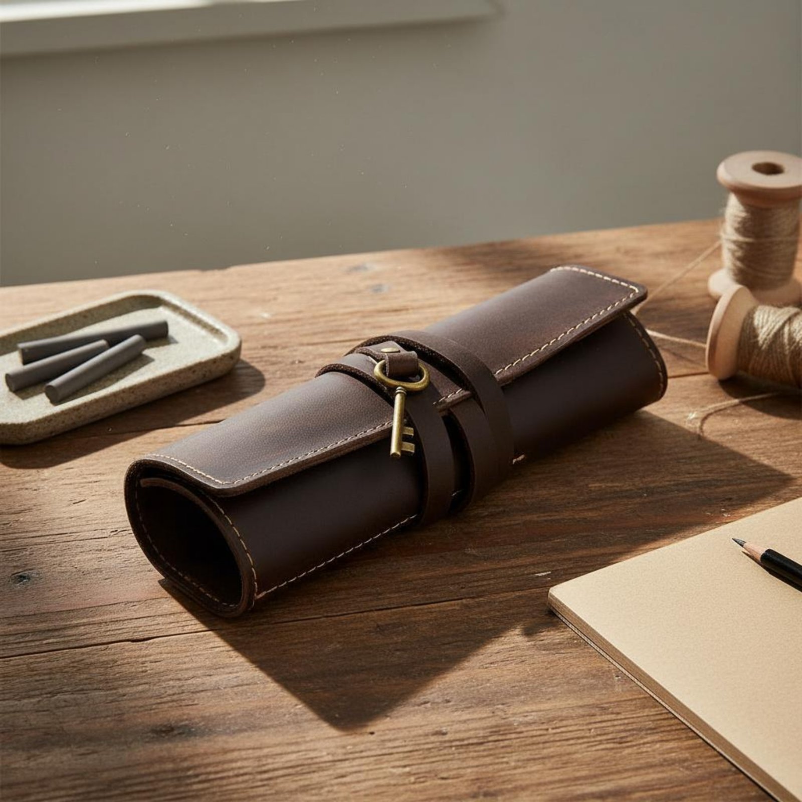 レザー折りたたみ式筆記具ケースポータブルロールアップ筆記具ポ - Pen Pouch Roll のレビューと価格