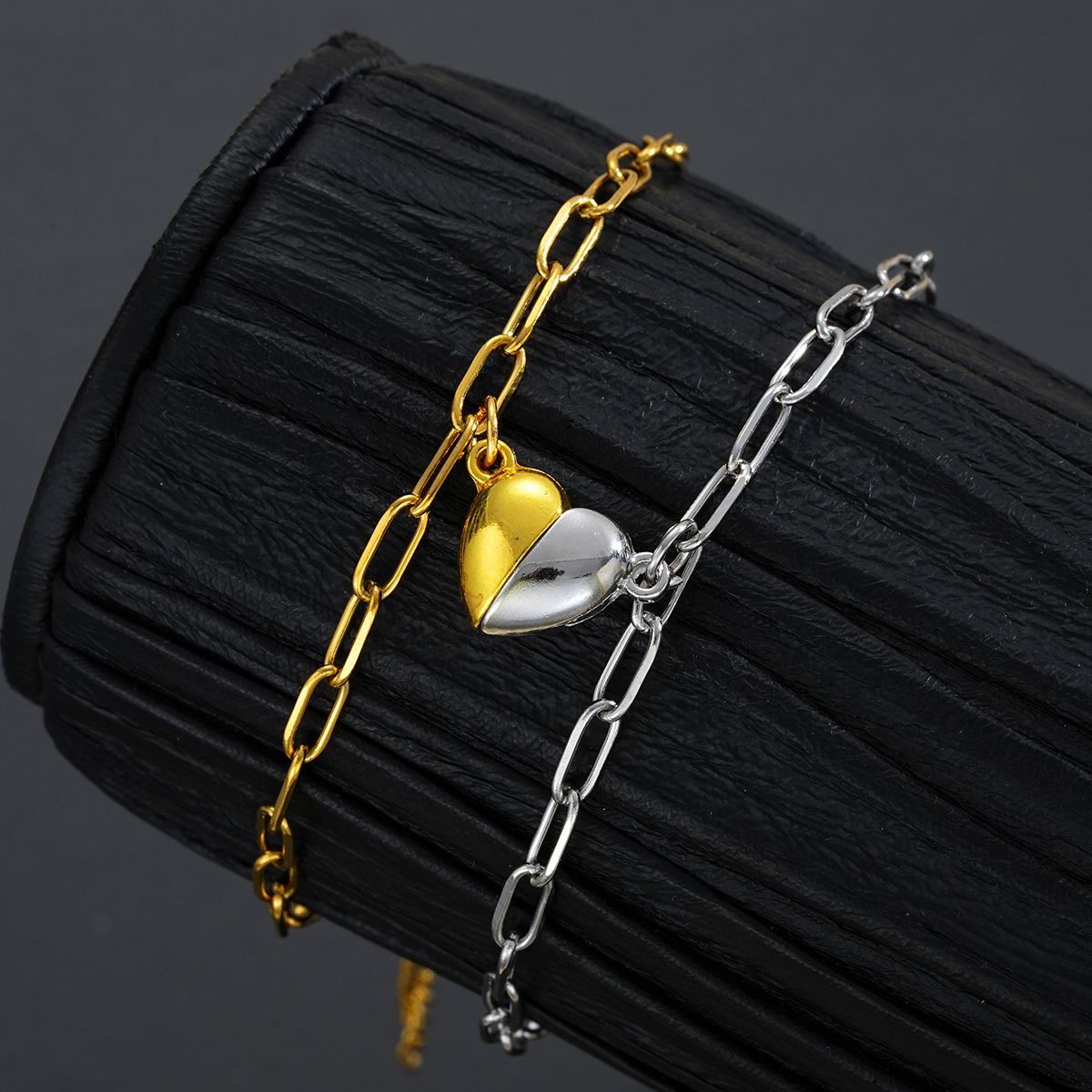 磁気ハートカップルブレスレット、恋人向けゴールドシルバーメッ - Paperclip Magnetic Set のレビューと価格