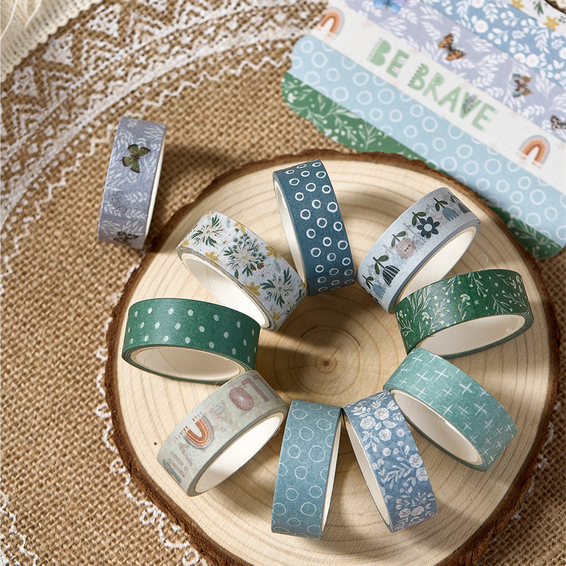 1セット10ロールの優しいスタイルの和紙テープセット、創造的 - Washi Tape Set のレビューと価格