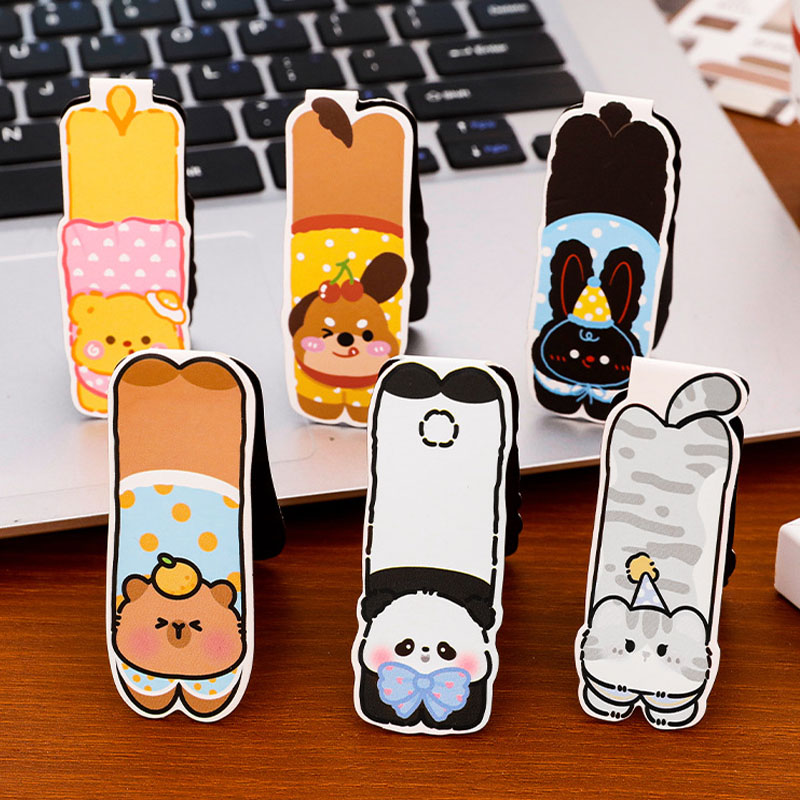 6個入り かわいい動物マグネットブックマークセット おしゃれ - Bookmark Magnetic Clip のレビューと価格