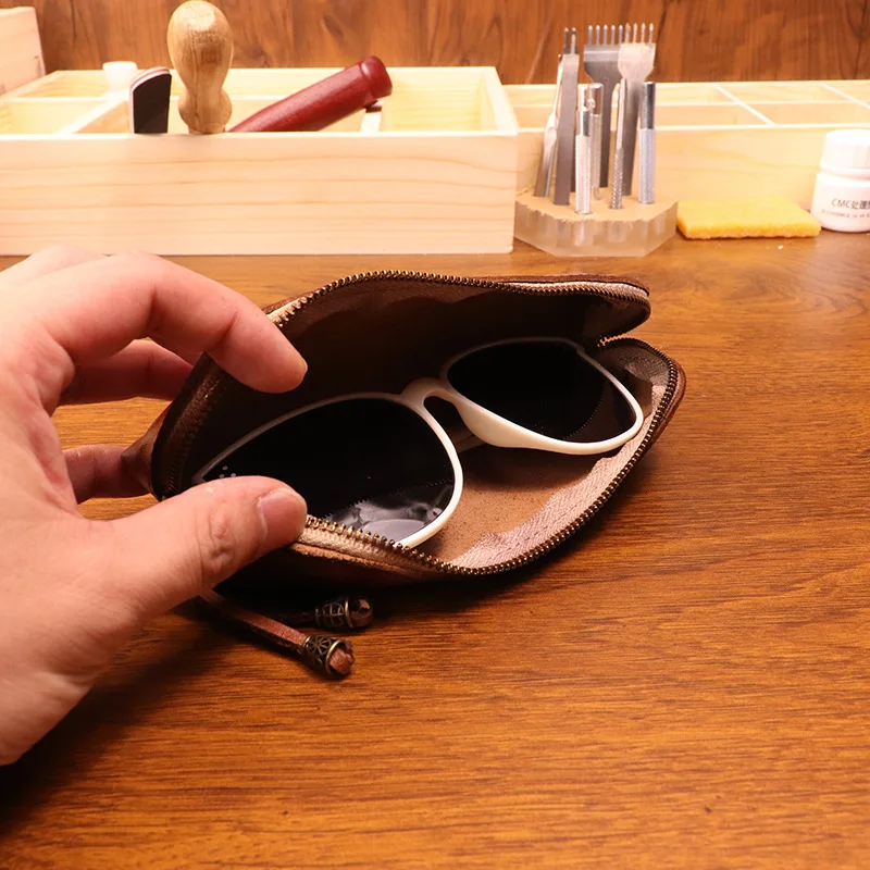 牛革ペンバッグ男性用ヴィンテージ手擦り色古い植物なめし革文具 - Tan Stationery & Office Supply のレビューと価格