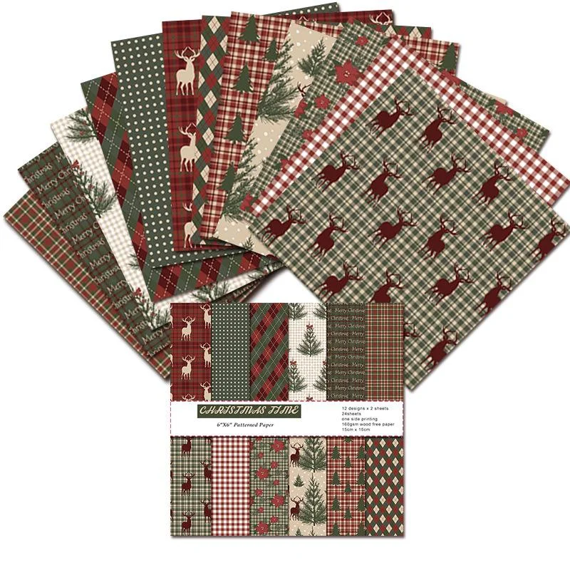 1 セットヴィンテージメリークリスマススクラップブック紙パッ - Graph Paper Pad のレビューと価格