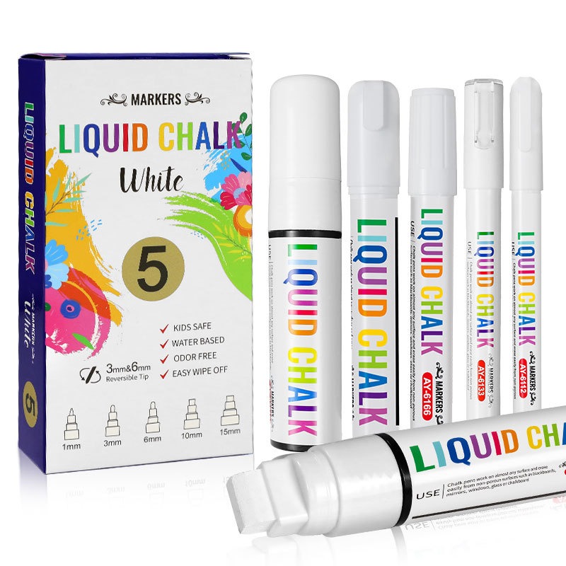 5 ピース/セット ホワイト チョーク マーカー 液体黒板マ - Correction Fluid White のレビューと価格