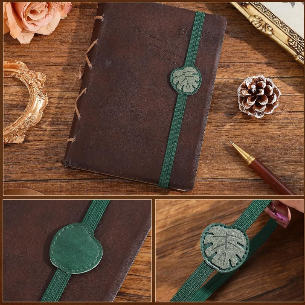 ヴィンテージ弾性バンドレザーブックマーク紛失防止多用途 PU - Journal Leather Hardcover のレビューと価格