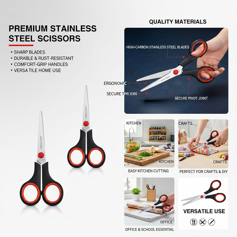 ステンレス製の裁縫はさみ、洋裁はさみ、衣類裁断用、学生用文房 - Scissors Stainless Craft のレビューと価格