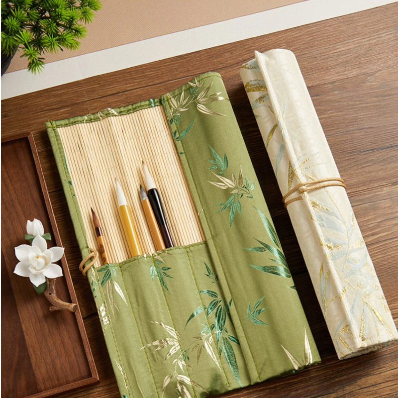 アンティーク中国風書道筆ロールカーテンインクブラシ収納ポーチ - Pen Pouch Roll のレビューと価格