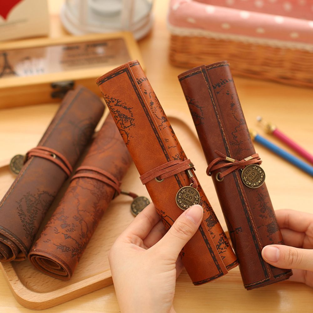ファッションロールヴィンテージレトロペン鉛筆ケーススクールケ - Pen Pouch Roll のレビューと価格