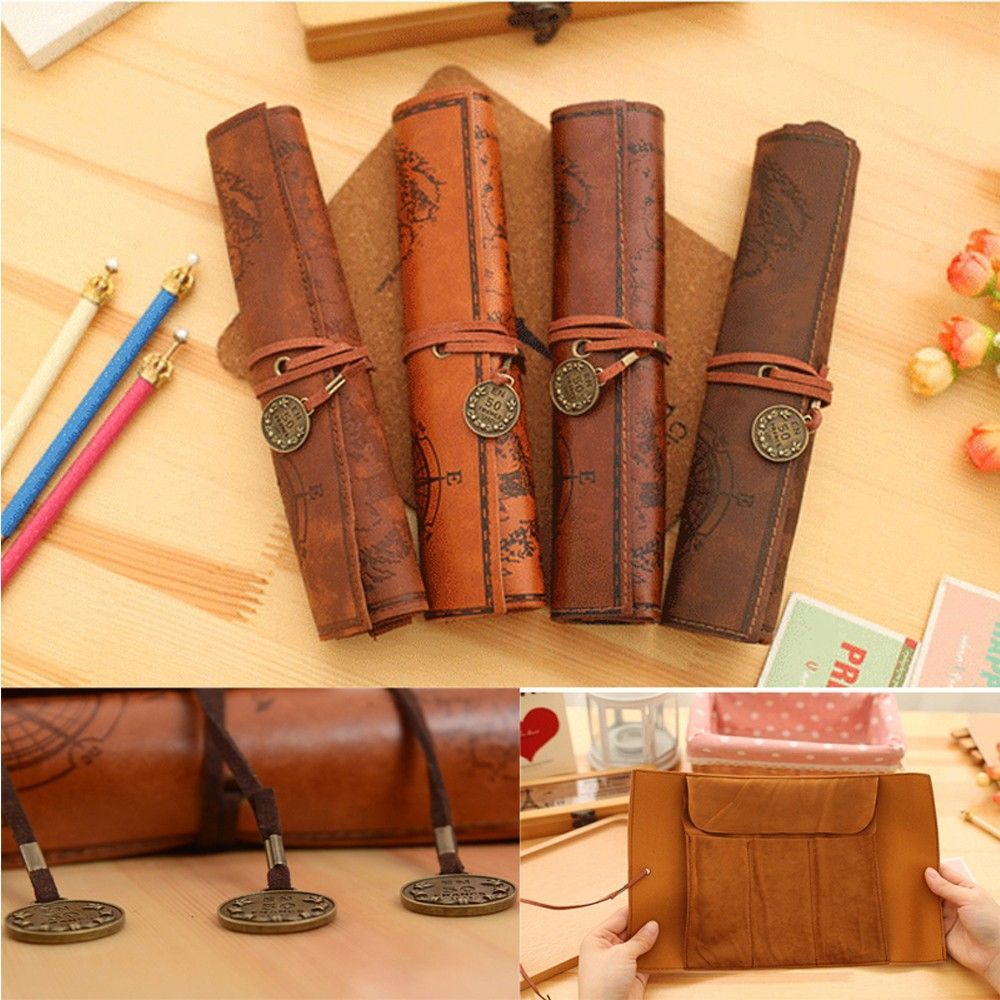 ファッションロールヴィンテージレトロペン鉛筆ケーススクールケ - Pen Pouch Roll のレビューと価格