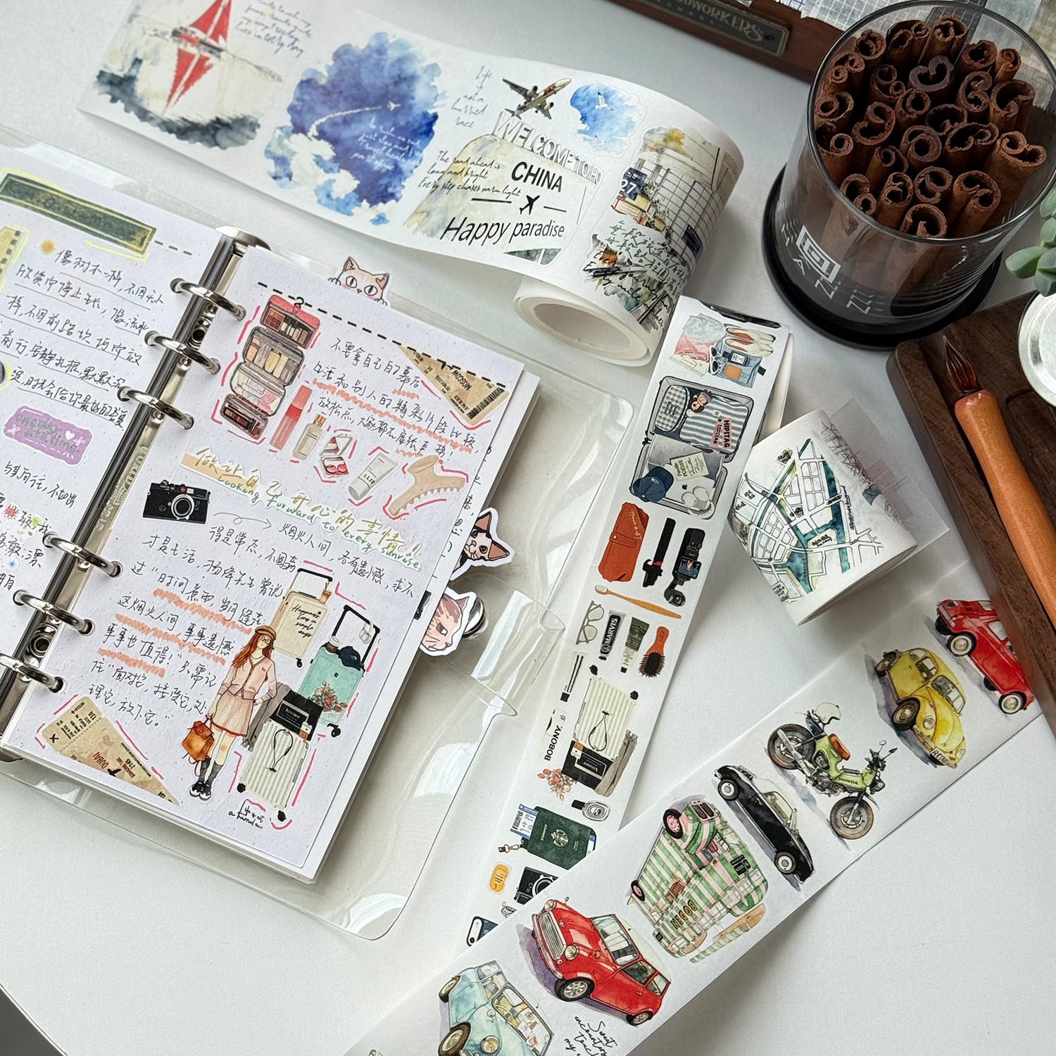 DengDeng Studio ヴィンテージ トラベルタイム - Washi Tape Set のレビューと価格