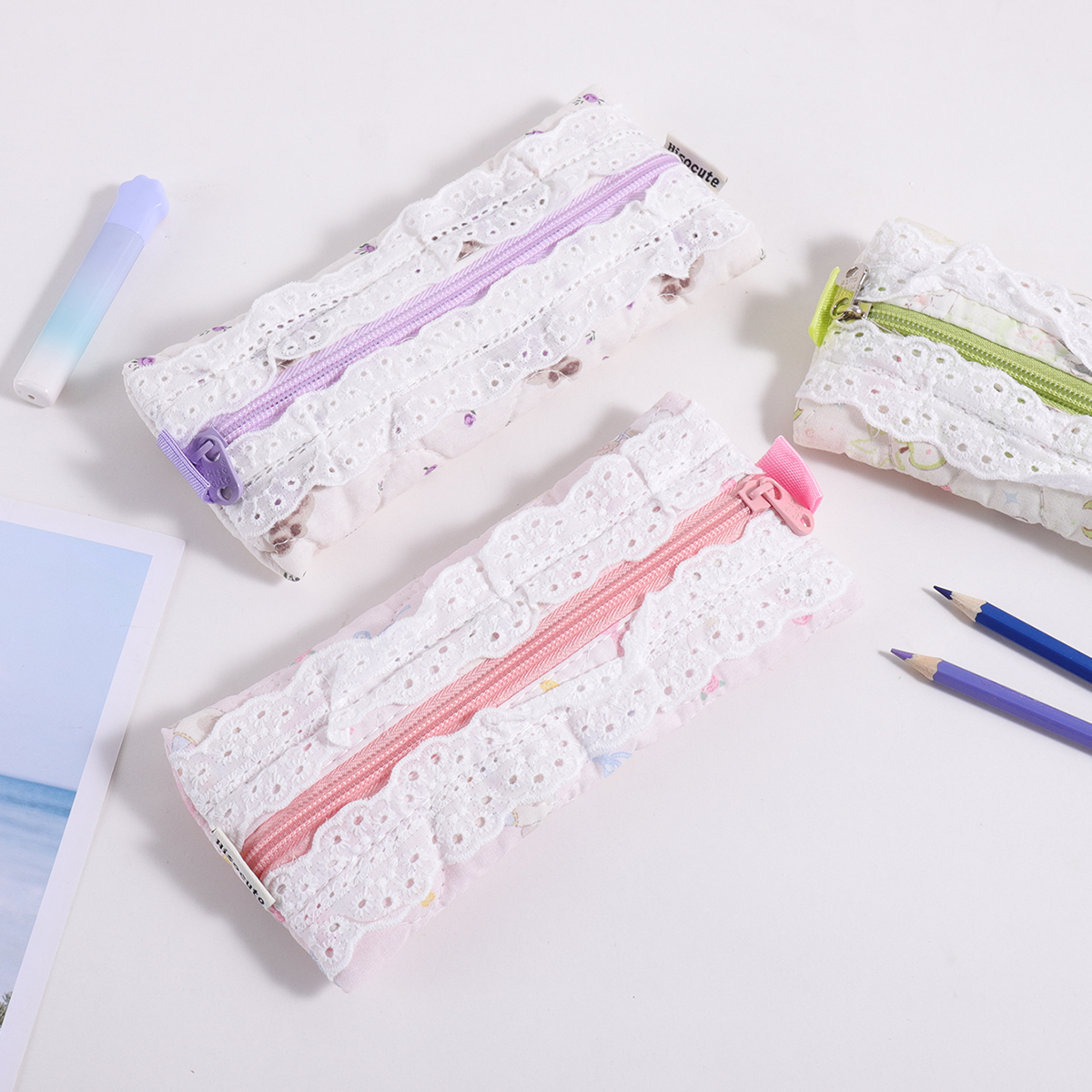 刺繍レース鉛筆バッグ1個、クリエイティブでキュートなアニマル - Stationery Office And School Supply Stores のレビューと価格