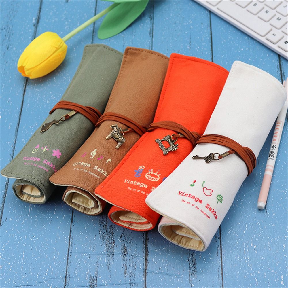 12穴ペンケースローラーペンバッグペンポーチロールアップペン - Pen Pouch Roll のレビューと価格