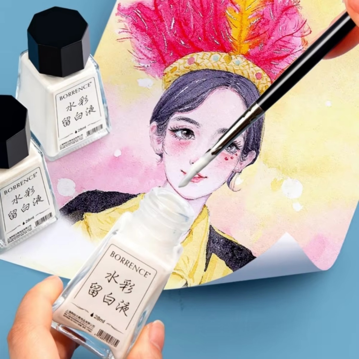 Borrence 28ml 水彩マスキング液、白、塗布しやす - Correction Fluid White のレビューと価格