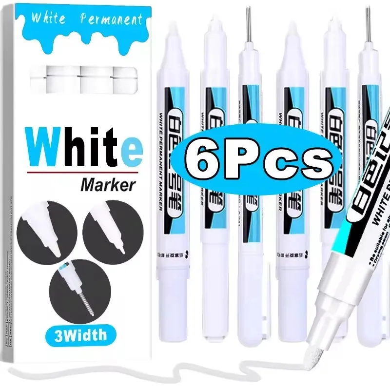 0.7/1.0/2.5 ミリメートル白永久マーカーペンマーカ - Stationery Supply のレビューと価格