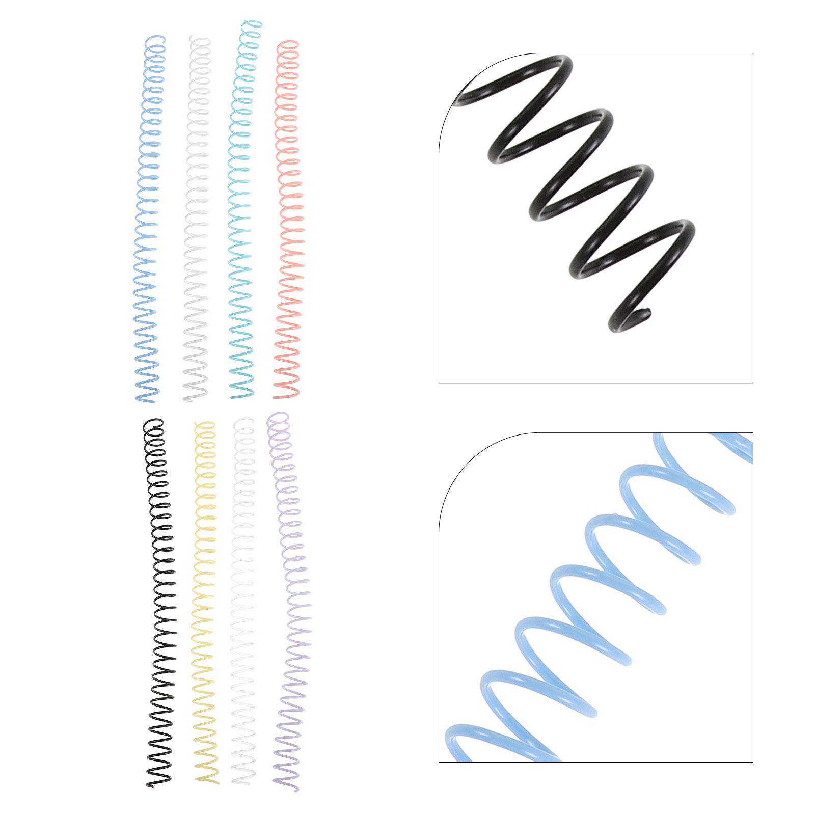 8個入りスパイラルコイルバインダーリング プラスチックスパイ - Binding Comb Plastic のレビューと価格