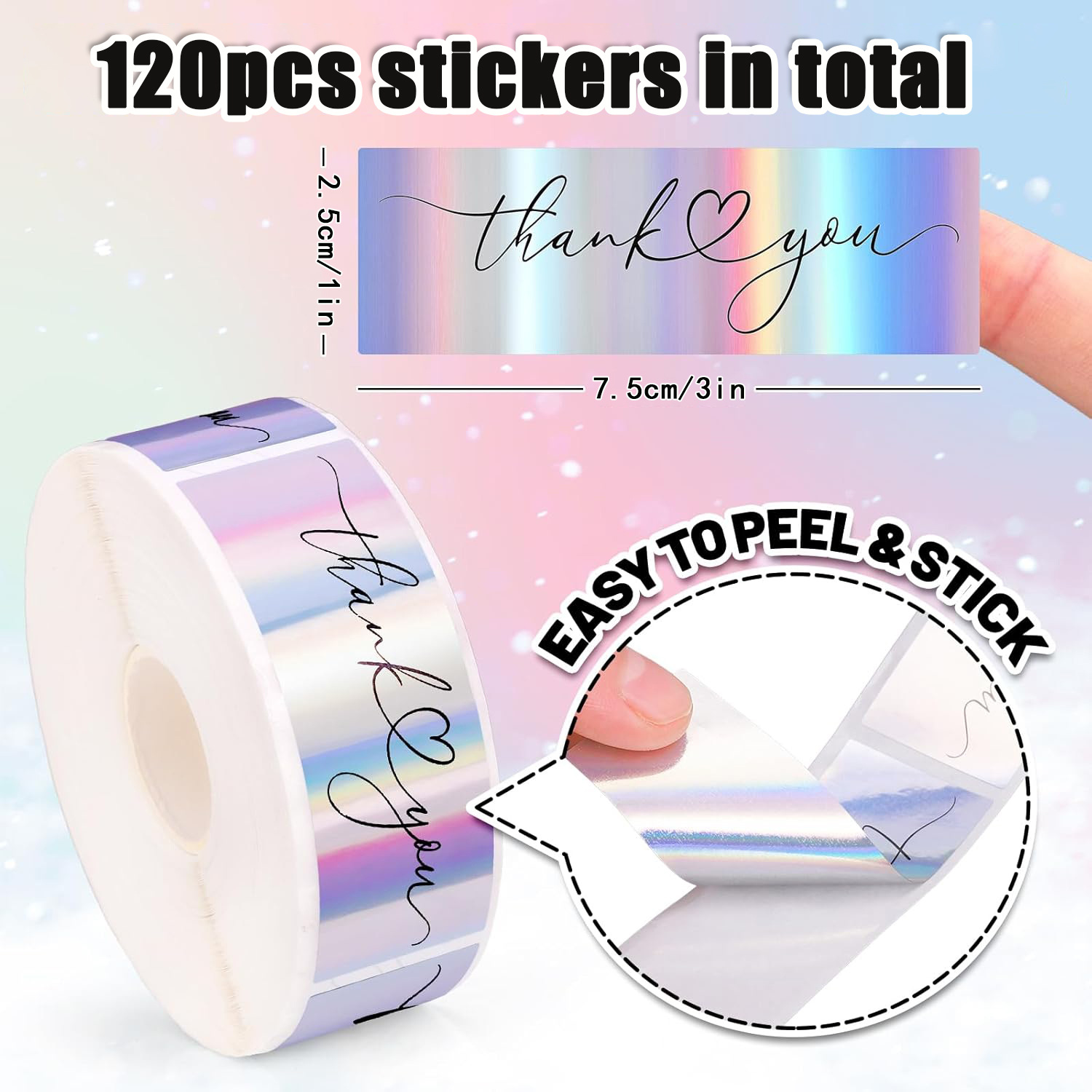JCAC 120枚入り/ロール 3インチ ゴールド箔＆ホログ - Sticker Label Roll のレビューと価格