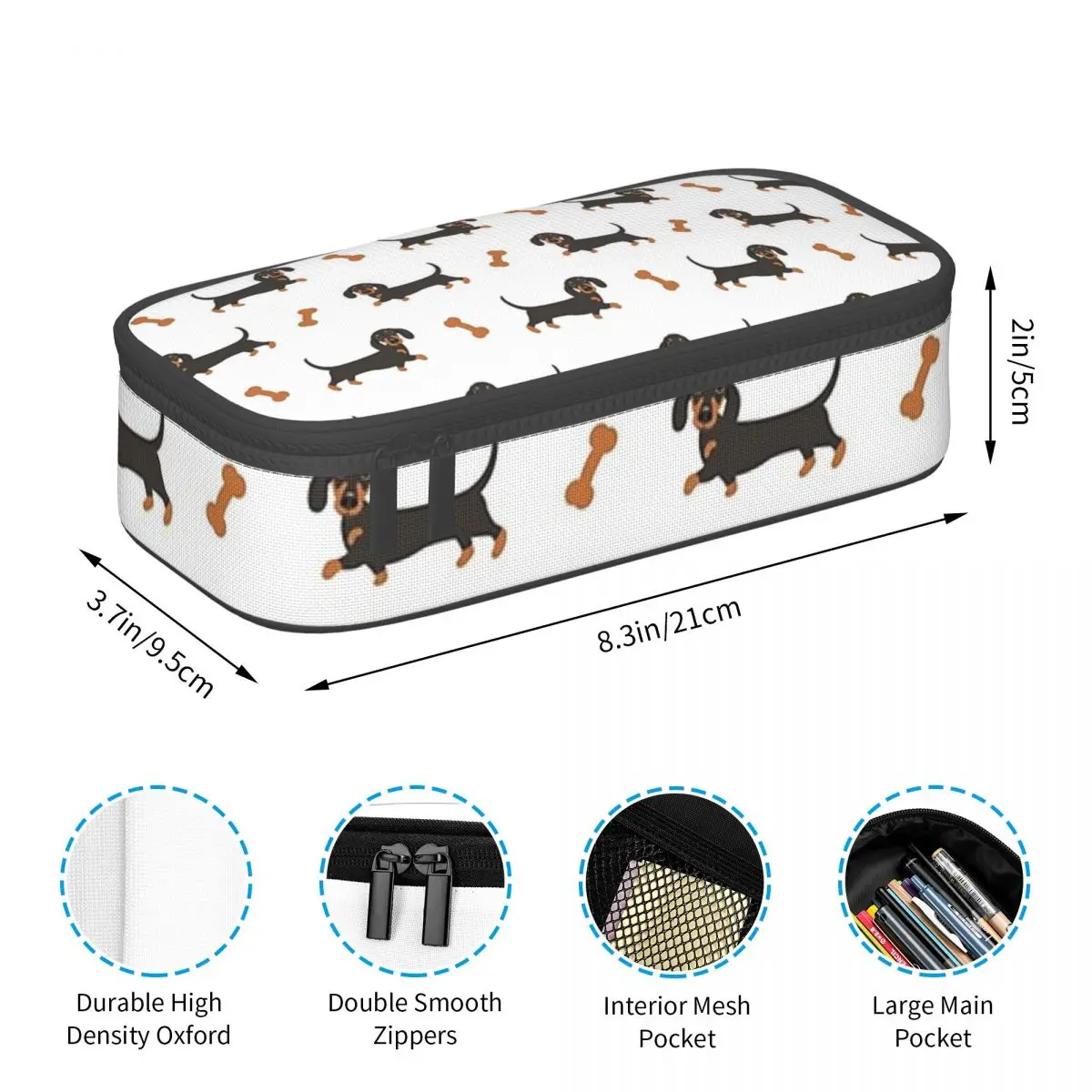 黒と茶色のダックスフントソーセージ犬ペンケース学生ギフト用ペ - Tan Stationery & Office Supply のレビューと価格