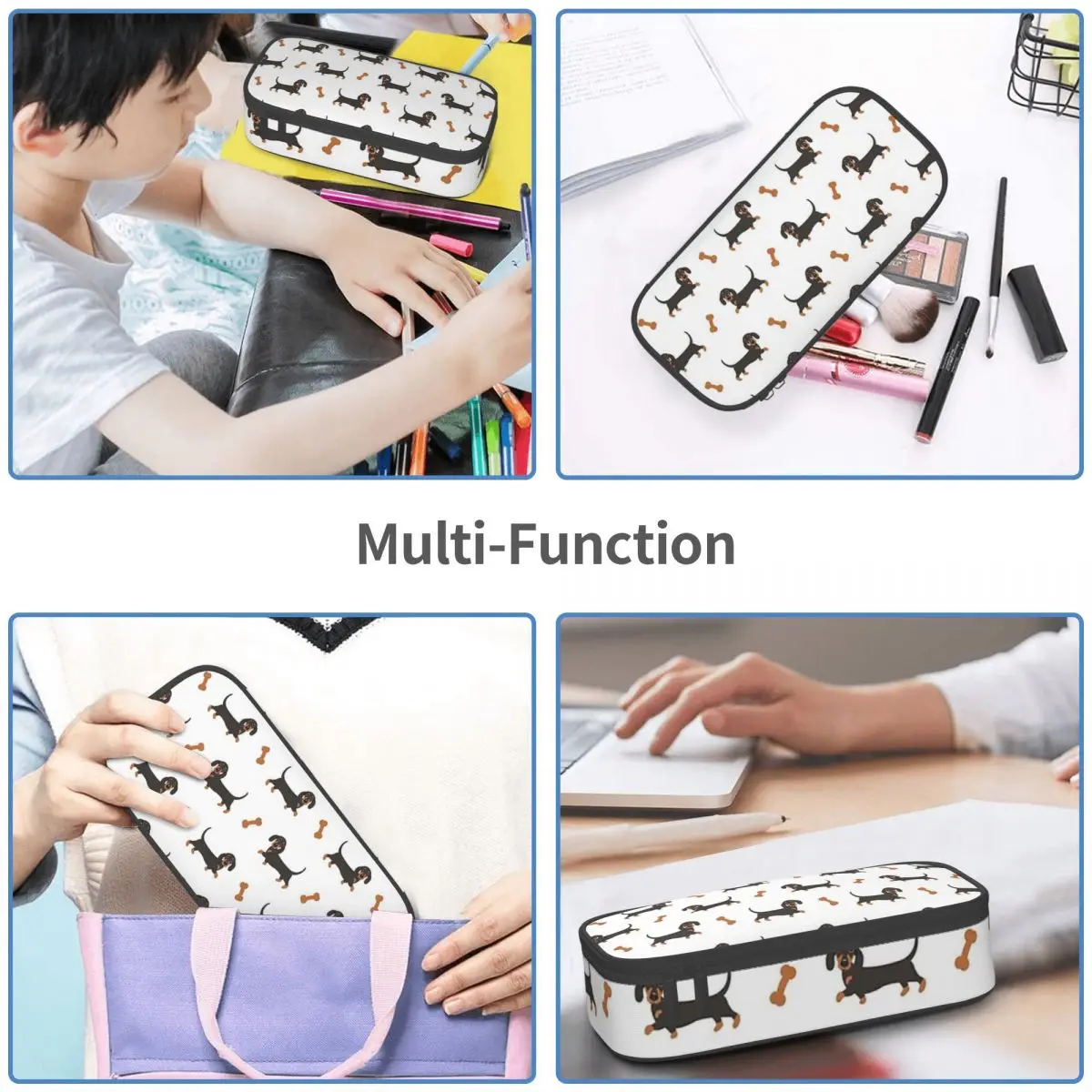 黒と茶色のダックスフントソーセージ犬ペンケース学生ギフト用ペ - Tan Stationery & Office Supply のレビューと価格